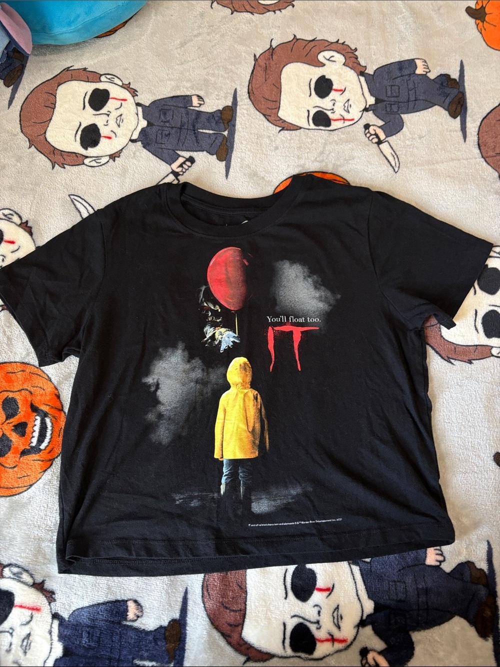 It Crop Top Size Small featuring Georgie with Pennywise and Red Balloon